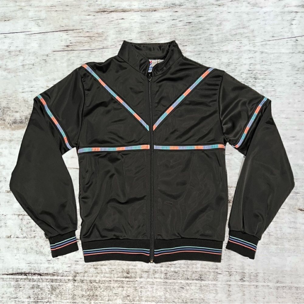Winning Ways Vintage Black and multi Colored Jacket Women’s Size Small